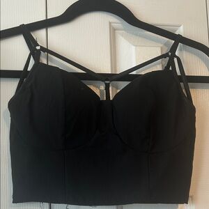 Bozzolo Black Strappy Crop Top